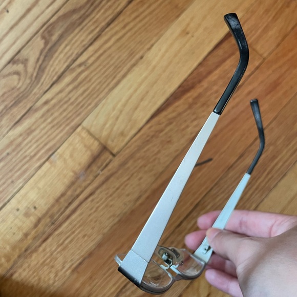 RJ Vintage Titanium Light weight half Rim frame Rectangle gunmetal pewter unisex - Picture 7 of 8